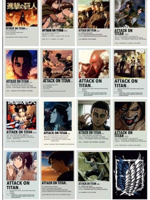 Attach Attack On Titan Tasarım Duvar Kağıdı Poster Set 30