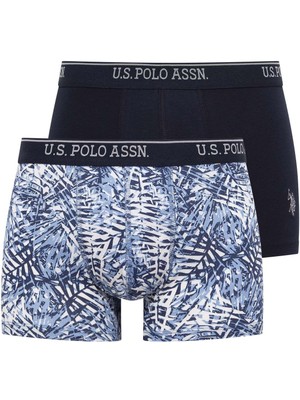 U.S. Polo Assn. 80477 Erkek 2'li Boxer-Lacivert&baskılı