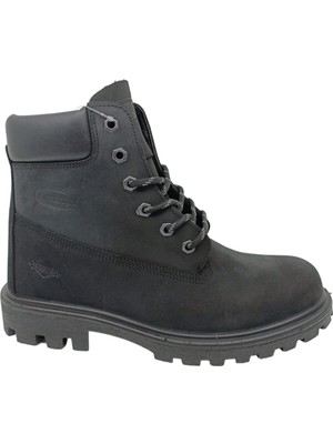 Scooter Unisex Siyah Nubuk Deri Su Geçirmez Bot M7108NKU