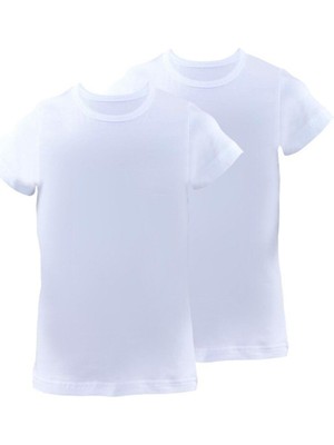 Blackspade 2'li Paket Erkek Çocuk Atlet Beyaz Doğal Pamuk Elastan Kumaş ile Cildi Tahriş Etmez