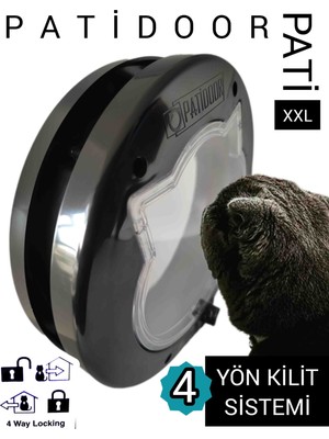 Patidoor Pati Xxl Cam Için Kedi Kapısı Siyah