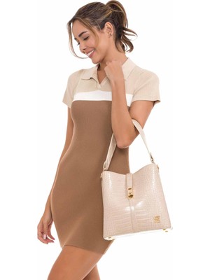 Cipo & Baxx WA133 Deri Görünümlü Bej Kadın Çanta