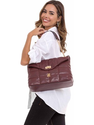 Cipo & Baxx WA134 Kapaklı Bordo Kadın El Omuz Çanta