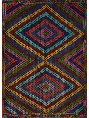 Empera Antik Kilim - Cecim Etnik Desenli El Dokuması Hav Vermez Kilim E0538