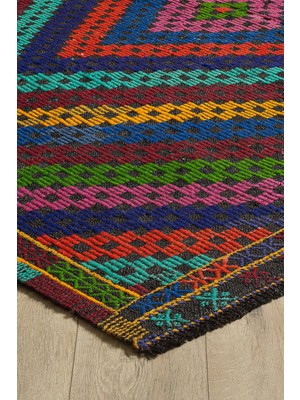 Empera Antik Kilim - Cecim Etnik Desenli El Dokuması Hav Vermez Kilim E0538