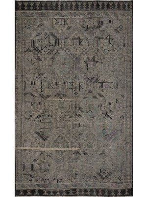 Empera Antik Kilim - Cecim Etnik Desenli El Dokuması Hav Vermez Kilim E0517