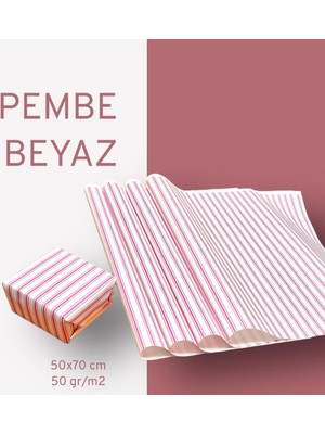 Tuğset Etiket Ambalaj Kağıdı Paketleme Kağıdı Çeyiz Paketleme Kağıdı Ambalaj Kağıt 50X70 cm 10 Adet Pembe-Beyaz Hediye Paketi