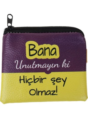 Cetinaccessories Bana Unutmayın Ki Tasarım Süet Bozuk Para Cüzdanı