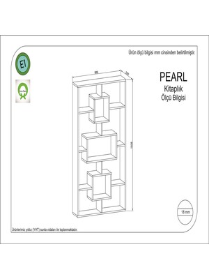 Rafline Pearl Kitaplık Antrasit - Sarı