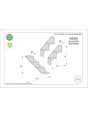 Rafline Keen  Duvar Rafı -Sarı