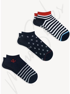 Mono Socks 3'lü Çapalı Patik Çorap