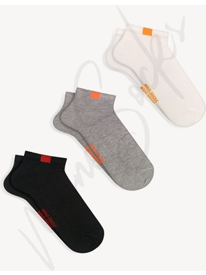 Mono Socks 3'lü Basic Patik Spor Lastik Bantlı Çorap