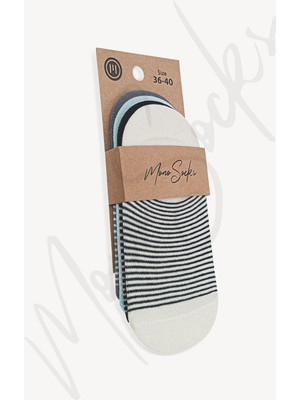 Mono Socks 4'lü Görünmez Sneakers Çizgili Çorap