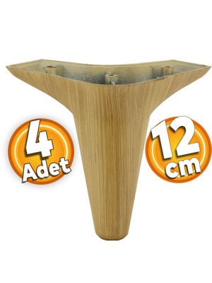 Badem10 Aspen Lüks Mobilya Kanepe Koltuk Tv Ünitesi Baza Ayağı Ayakları 12 Cm Açık Kahverengi 4 Adet