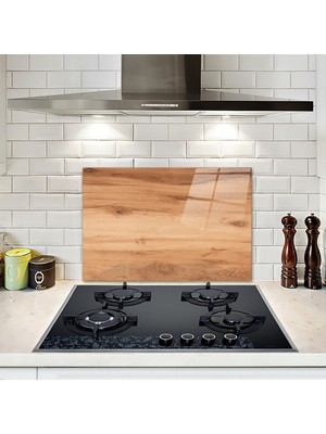 Decorita Cam Ocak Arkası Koruyucu | Yeni Ahşap Desen |