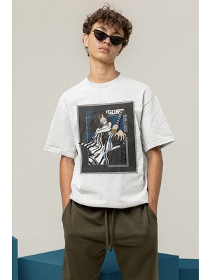 Populus Demon Slayer Obanai Beyaz Tişört