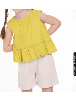 Xo Kids Kız Brodeli Bluz 4-8 Yaş 34558 KBLZ09051 Yeşil