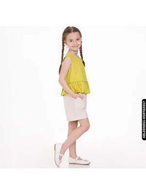 Xo Kids Kız Brodeli Bluz 4-8 Yaş 34558 KBLZ09051 Yeşil