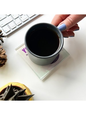 Decorita Cam Bardak Altlığı Burçlar Yengeç Burcu 4'lü Takım 10 x 10 cm