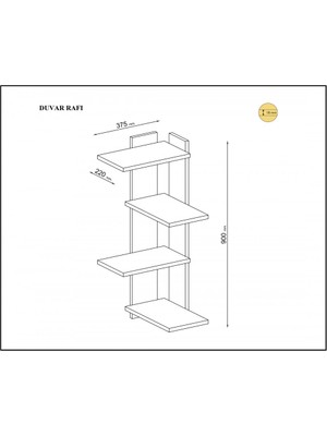 Rafline Corner  Duvar Rafı Siyah