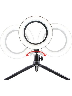 10inç 26cm Youtube Instagram Tiktok Selfie Stüdyo Video Fotoğraf Ring Light Tripod Led Halka Işık (3791)