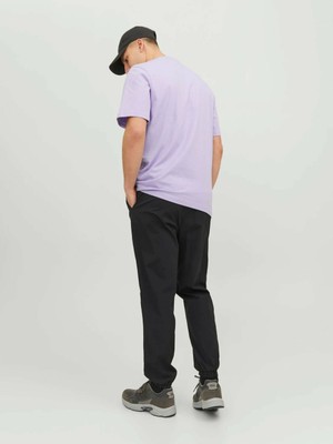 Jack & Jones Jcowater Overlay Tee Ss Crew Neck Erkek Tişört Lila 12235293 Lila - L