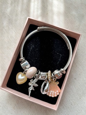 Vera Jewellery Çelik Pudra Peri Kızı Charm Pandora Bileklik