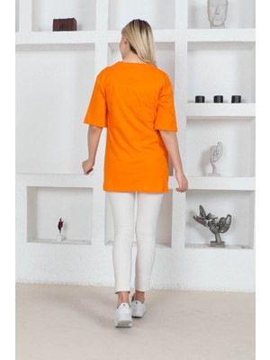 Orange Yaka Zincirli Tshirt