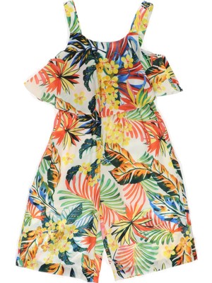 Panço Kız Bebek Desenli Salopet