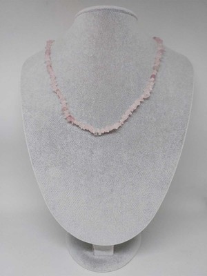 Yaşam Tohumu Pembe Kuvars Taşı Minik Boy 4-6mm Aralığı Şekilsiz Kolye