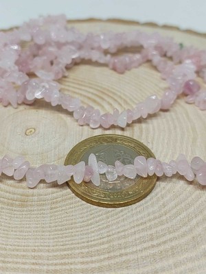 Yaşam Tohumu Delikli Pembe Kuvars Taşı Minik Boy 4-6mm Aralığı Şekilsiz Taşlar 50 Adet