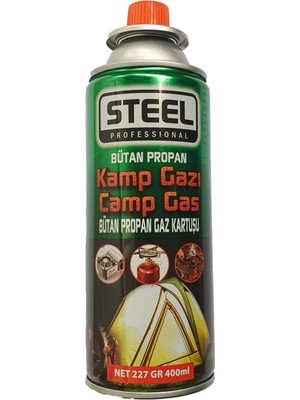 Steel Professıonal - Kamp Gazı  Bütan Propan Gaz Kartuşu 400 ml