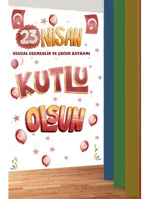 Kt Grup 23 Nisan Okul Kreş Cam Duvar Süslemesi Sticker Seti