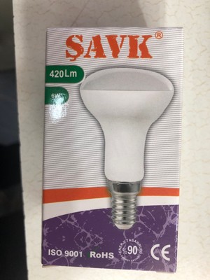 Şavk 5 Adet Şavk  R50 LED Spot  6W=35W 420 Lümen 3000 Kelvin Sarı