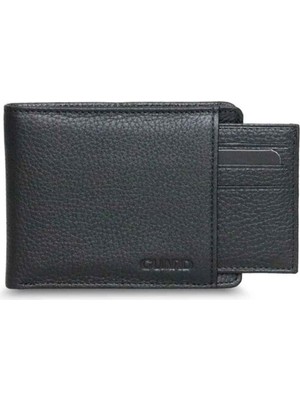 Guard Gizli Kart Bölmeli Siyah Hakiki Deri Erkek Cüzdan