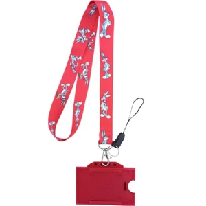 Dodo Bone Bugs Bunny Kırmızı  Yaka Kartı, Boyun  Askı Ipi, Kart Askı Ipi, Telefon Askı Aparatı, Kırmızı Yatay Kartlık