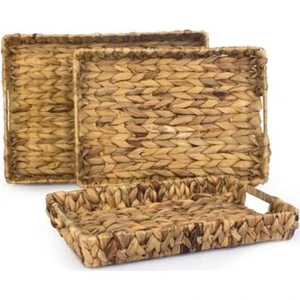20 3 Lü Dikdörtgen Hasır Tepsi Seti