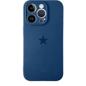Kzy Apple iPhone 14 Pro Max ile Uyumlu Kapak Yıldız Logolu Kamera Korumalı Içi Kadife Lansman Silikon Kılıf - Lacivert