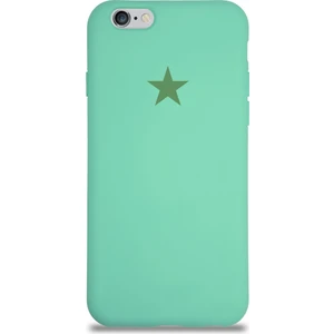 Apple iPhone 6 ile Uyumlu Kapak Yıldız Logolu Içi Kadife Lansman Silikon Kılıf - Su Yeşili