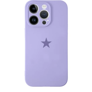 Kzy Apple iPhone 14 Pro Max ile Uyumlu Kapak Yıldız Logolu Kamera Korumalı Içi Kadife Lansman Silikon Kılıf - Lila