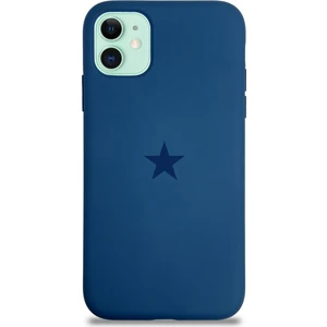 Apple iPhone 11 ile Uyumlu Kapak Yıldız Logolu Içi Kadife Lansman Silikon Kılıf - Lacivert