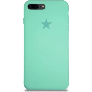 Apple iPhone 8 Plus ile Uyumlu Kapak Yıldız Logolu Içi Kadife Lansman Silikon Kılıf - Su Yeşili