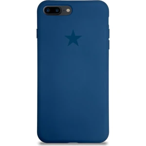 Apple iPhone 7 Plus ile Uyumlu Kapak Yıldız Logolu Içi Kadife Lansman Silikon Kılıf - Lacivert