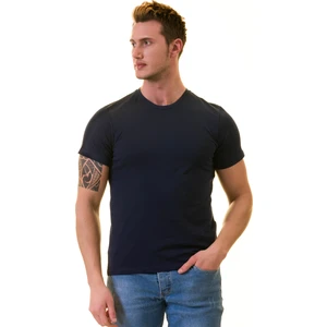 Exve Exclusive Lacivert Bisiklet Yaka Basic T-Shirt Normal Fit Erkek Tişört