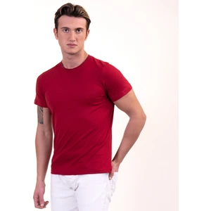 Exve Exclusive Bordo Bisiklet Yaka Basic T-Shirt Normal Fit Erkek Tişört