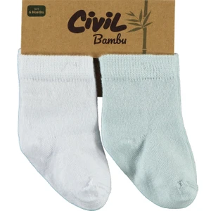 Civil Baby Bebek 2'li Çorap Set 6-18 Ay Beyaz-Mavi