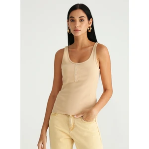 U Yaka Fitilli Bej Kadın Atlet K-BOSWEL