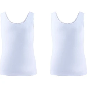 Kız Çocuk Beyaz Atlet 2'li Paket 1297