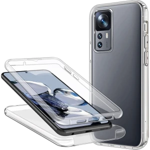 Xiaomi 12T Kılıf Ön Arka 360 Koruma Şeffaf Silikon