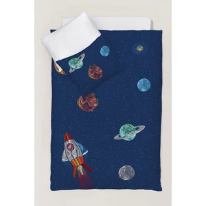 Casadora Baby Space Planet Navy Blue %100 Pamuk Saten Bebek/çocuk Nevresim Takımı